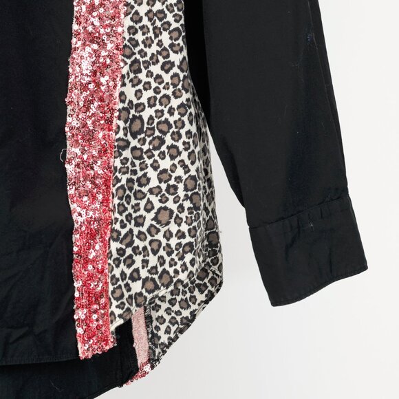 Comme des Garcons Homme Plus SS/18 Black Leopard & Sequin-Trim Shirt - Picture 7 of 14